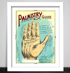 the palmistry guide is displayed in a white frame