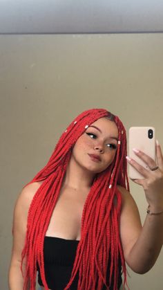 Box Braids Vermelho, Hairstyles Dreadlocks, Extension Braids, Purple Box Braids, Beauty 2023, Colored Box Braids, Yarn Braids, Braids Ideas