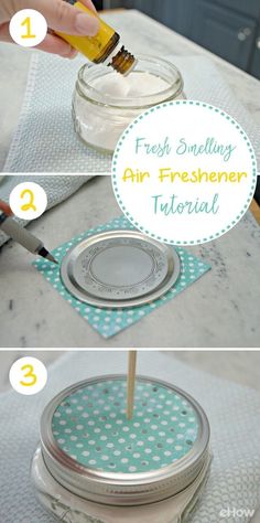 the instructions for how to make an air freshener jar