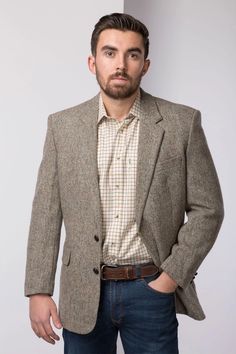 Men's Harris Tweed Blazer | Harris Tweed Jacket | Selected by Rydale Tweed Jacket Men, Tweed Outfits, Official Wear, Smart Clothing, Ivy League Style, Smart Outfit, Man Style