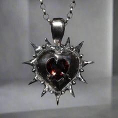 Gothic Pendant Jewelry For Valentine's Day, Gothic Metal Necklace With Heart Pendant, Gothic Ruby Necklace, Red Gothic Heart Pendant Jewelry, Black Vampire Pendant Jewelry, Dream Reality, Gothic Rock, Jewelry Accessories Ideas, Accessories Ideas