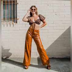 Us Women’s 8 (Tts) New With Tags- I’m Obsessed With These But Unfortunately They’re Too Short For Me (I’m 6ft) Orange/Caramel Color White Rehearsal Dress, Free People Jumpsuit, Perfect White Tee, Linen Bottoms, Silk Jumpsuit, Star Crossed Lovers, Silk Bottoms, Star Crossed, Linen Jackets