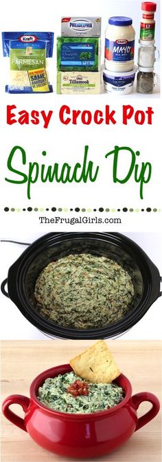 an easy crock pot spinach dip recipe