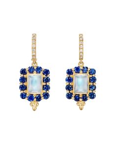 Temple St. Clair 18K Yellow Gold Color Theory Multi-Gemstone & Diamond Drop Earrings Yellow Gold Color, Blue Moonstone, Diamond Drops, Gold Butterfly, Diamond Drop Earrings, Yellow Gold Earring, Lovely Jewellery, Gold Drop Earrings, Online Earrings