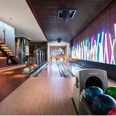 the bowling alley is clean and ready to play