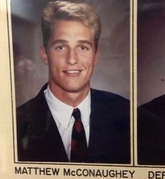 an old photo of two men in suits and ties with the same name on them