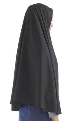 Black Poly Crepe Half Khimar Final Sale, For Women