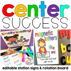 Reading Center Signs and Board (includes Daily Five) Read To Someone, Reading Center, Read To Self, Center Rotations, Teaching Game, Daily Five, Work On Writing, Center Signs, Inquiry Based Learning