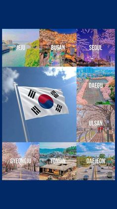 the flags of different countries are shown in this collage with captions from each country