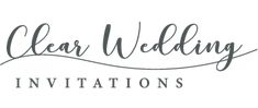 the clear wedding logo is shown in black and white