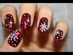 Christmas Snowflakes Nails, Nail Art Christmas, Christmas Nails Diy, Snowflake Nail, Feather Nails, Snowflake Nail Art, Christmas Nail Art Designs, Snowflake Nails