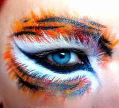 augen als tiger schminken Idee #fasching #carnival Tiger Makeup, Adult Face Painting, Eyeliner Tips, Animal Makeup, Cat Eye Makeup, Face Painting Halloween