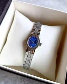 Womens Vintage Watch, Classic Mechanical Blue Watch 1990s, Gift for Her - Etsy Ukraine Timeless Blue Watches For Anniversary, Classic Blue Watch As Gift, Classic Blue Watches As A Gift, Blue Analog Watch As A Gift, Classic Blue Watches For Gifts, Blue Analog Watch As Gift, Vintage Blue Watch As Gift, Vintage Blue Watch Accessories As Gift, Elegant Blue Watches For Gifts