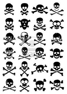 skull and crossbones silhouettes set on white background stock photo royaltyvector