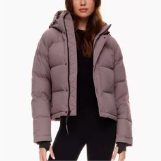 Like New, No Flaws! Sporty Purple Outerwear For Cold Weather, Purple Puffer Jacket For Fall, Purple Puffer Jacket For Fall And Cold Weather, Smoked Eggplant, Super Puff Shorty, The Super Puff, Aritzia Jacket, Super Puff, Denim Vans