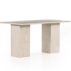 a table made out of marble with two legs on each side and one leg at the end