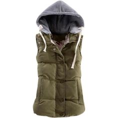 Color: Army Green Zipper Closure With Snap Buttons Two Side Pockets, Detachable Drawstring Hood Sleeveless Slim Fit Medium Weight Cotton Padded Winter Warm Thicken Puffy Hoodie Jacket Gilet Winter Puffer Vest, Comfy Winter, Winter Puffer, Winter Vest, Vest Coat, Down Coat, Cotton Pads, Puffer Vest, What I Wore