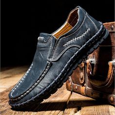 Category:Casual Shoes,Loafers  Slip-Ons; Upper Materials:Leather; Embellishment:Splicing; Season:Summer,Spring; Gender:Men's; Activity:Walking; Toe Shape:Square Toe; Style:Casual,Vintage; Outsole Materials:Rubber; Occasion:Daily,Outdoor; Closure Type:Loafer; Function:Slip Resistant,Breathable,Comfortable; Pattern:Solid Colored; Listing Date:07/06/2023; 2024 Trends:Handmade Shoes,Driving Loafers,Moccasin; Foot Length:; Foot Width:; SizeChart1_ID:2:184042; Size chart date source:Provided by Suppli Mens Slip On Loafers, Gents Shoes, Driving Loafers, Business Shoes, Leather Slip On Shoes, Leather Moccasins, Waterproof Shoes, Casual Loafers, Vintage Casual