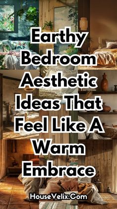 the words earthy bedroom aesthetic ideas that feel like a warm embrace