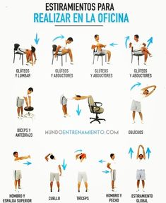 an image of a man doing exercises for back and shoulder muscles in spanish language, with instructions on how to do it