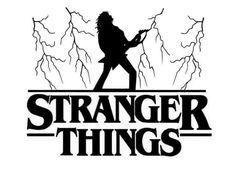 a black and white logo with the words,'strange things '