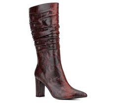 Exude glamour when you strut your stuff in these pretty pointed-toe boots that are perfectly slouched for a modern finish. From New York & Company. Pointed Toe Mid-calf Boots For Fall Night Out, Pointed Toe Mid-calf Boots For Night Out, Fall Mid-calf Pointed Toe Boots For Night Out, Glamorous Fall Knee-high Boots With Pointed Toe, Glamorous Fall Mid-calf Boots With Pointed Toe, Glamorous Pointed Toe Heeled Boots For Fall, Pointed Toe Boots, New York And Company, Mid Calf Boots