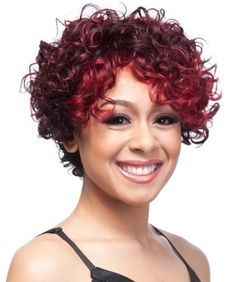 Color your Curly Hair Bob Hairstyles  and look great Braids Weave, Bob Hairstyles For Round Face, Short Hair Cuts For Round Faces, Red Curly Hair, Curly Haircuts, Short Human Hair Wigs, Short Curly Haircuts, Short Hair Wigs, Haircuts For Curly Hair