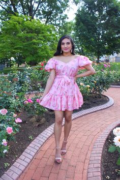 I'm OBSESSED with every detail on this dress! This LoveShackFancy x Target dress is the prettiest melon pink color and has a stunning rose floral print all over that is so dreamy and romantic! I love a good puff sleeve moment and the ones on this dress are so full and pretty! #liketkit #loveshackfancy #targetstyle #pinkdress #LTKunder50 #liketoknowit #floraldress #puffsleeve #girlystyle #femininestyle #springdress #summerootd #springstyles #summerstyles #affordablestyle #fashiononabudget #ootd Floral Puff Sleeve Dress, Isabela Madrigal, Shabby Chic Clothes, Look Rose, Target Dress, Mini Skirt Dress, Open Board, Girls In Mini Skirts, Flirty Dresses