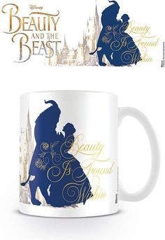 the beauty and the beast coffee mug is shown