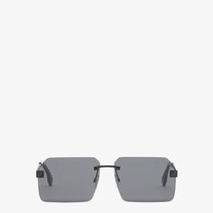 Fendi Sky ultra-light, rectangular glasses with dark grey lenses. Metal end pieces with 3D FF. Matt black metal temples and black acetate tips. Adjustable nose pads. Made in Italy. One Size Rectangular Glasses, Shoulder Strap Bag, Travel Bags For Women, Metal Sunglasses, Clutch Pouch, Women Essentials, Boot Accessories, Grey Lenses, Ski Wear