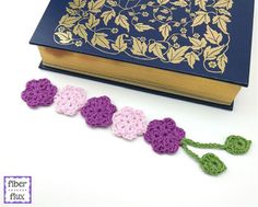 Penanda Buku, Crochet Flowers Free Pattern, Flower Bookmark