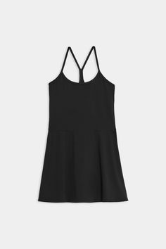 Our latest sport dress features skinny straps and a built in short. The ultra luxe Airweight fabric is perfect for summer. Built-in support with a scoop front and racerback. BEST FOR: Court sports, spin class, cycling, gym workouts and other mid impact workouts.Model Stats:Height: 5’9”, Bust: 32.”5, Waist: 23.5”, Hips: 35”Wearing size: Small Athletic Dress, Spin Class, Black Tank Dress, Sport Dress, Tank Dress, Gym Workouts, Cycling, Tennis, Built In