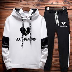 Xxxtentacion Hoodie, Hip Hop Hoodies, Trendy Hoodies, Stylish Hoodies, Hipster Outfits, Mens Sweatshirts Hoodie, Two Piece Set, Mens Sweatpants, Long Sleeve Hoodie