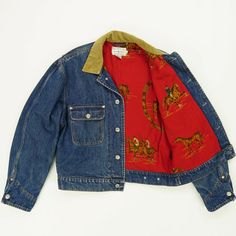 Details: -I believe jacket is sized for Women. Please check measurements before purchase -Cropped fit -Soft brushed twill lining -Corduroy collar -Accordion shoulders for easy of movement -Nylon sleeve lining for easy on and off -Made in Singapore -100% authentic Condition: All items are thoroughly inspected for stains, tears, off smells, soiled collars/armpits/cuffs and missing buttons.  If there are any deficiencies they will be noted below and visible in photos. They will often appear extenua Denim Trucker Jacket, Vintage Polo Ralph Lauren, Vintage Polo, Trucker Jacket, Looks Style, Fashion Killa, Look Cool, Fashion Inspo Outfits