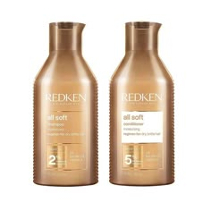 New Redken's All Soft Conditioner Detangles, Conditions And Softens Dry, Brittle Hair. Creates Soft, Silky Hair. Detangles & Moisturizes Hair. Leaves Hair Silky Soft With Increased Manageability, Suppleness & Shine. While The All Soft Shampoo Treats Hair From The Root, To The Core, To The Tip. With Its New Smart, Multi-Targeted Delivery System, Soy Protein. Perfect To Detangle And Soften The Hair. For Normal To Medium Hair Type. Redken Soft Shampoo And Conditioner, All Soft Redken, Redken Shampoo, Soft Silky Hair, Redken All Soft, Curl Shampoo, Redken Hair Products, Dry Brittle Hair, Hair Silky