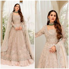 Malangi Fashion Dress try to make sure you have the best experience while selecting and buying your favourite Indian and Pakistani Outfits for any occasion like barat, walima, mehndi, nikkah, dholki, mayu, sangeet, engagement or reception guest in different style dress of salwar kameez, maxi peshwas, gown, saree, lehenga, sharara or ghararara color: pale pink Fabric Details: Luxuriously curated Long bridal Gown with a double beaded neckline combined with intricate hand detailing of pearls, diamo Lehenga Sharara, Gown Saree, Party Formal Dress, Indian Wedding Dresses, Embroidery Clothes, Long Bridal Gown, Suit Outfit, Saree Lehenga, Salwar Dress