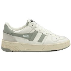 Buy Gola womens Allcourt sneakers white/light grey online at gola White Tennis Sneakers With Contrast Sole, Classic Tennis Sneakers With Cushioned Footbed, Classic Cushioned Tennis Sneakers, Low-top Tennis Sneakers With Rubber Sole, Tennis Sneakers With Rubber Sole, Low-top, Gola Sneakers, Shell Suit, Sneakers Online, Sneakers White