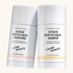 The first-ever water-conscious Shampoo and Conditioner in a balm form. Designed to take-it-with- you, this TSA-approved Conditioner starts out as a balm and once water is added, turns to a creamy luxury hair conditioner. Formulated with over 50% natural oils including Coconut Oil, Avocado Oil, Argan Oil, Castor Oil as well as Shea Butter, Cuvée Beauty GoBalm™ Solid-to-Liquid Conditioner develops a gentle creamy lather that hydrates and moisturizes scalp and strands, and helps fortify and protect Scalp Moisturizer, Hair Balm, Grape Seed Extract, Weekend Travel, Texturizing Spray, Luxury Hair, Hair Restoration, One Hair, Skincare Ingredients