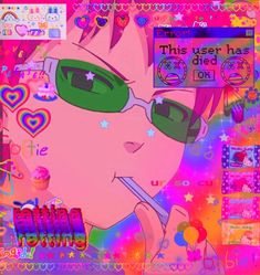 Hypercore Aesthetic, Glitch Core Pfp, Glich Core, Saiki K Icon, K Icon, Kidcore Art, Anime Decor