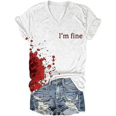 Halloween Humor, Halloween Custom, I'm Fine, Women Halloween, Halloween Tees, Humor Funny, Custom Shirt, Halloween Kostüm, Workout Hoodie