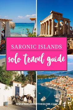 4 pictures of the Saronic islands in Greece Argostoli Greece Things To Do, Saronic Islands Greece, Travel In Greece, Which Greek Island To Visit, Female Solo Travel Destinations, Best Places For Solo Female Travel, Islands In Greece, Greece Itinerary, Travel Greece