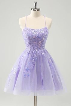 Lavender Dresses Short, Hoco Dresses Lavender, Purple Short Dresses, Classy Homecoming Dress, Hoco Court, Purple Hoco, White Jumpsuit Wedding, Wedding Pants, Homecoming Dresses Sparkly