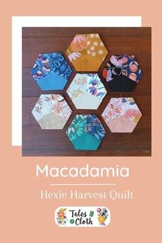 the cover of macadania hexie harvest quilt