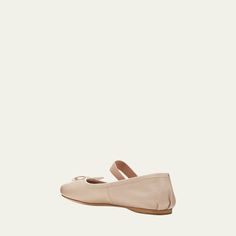 Miu Miu ballerina flats in smooth leather with grosgrain trim 0.17 in / 5 mm flat heel Round toe Elastic band at vamp Slip-on style Leather lining and outsole Made in Italy Classic Ballet Flats For Galas, Classic Flats With Heel Strap, Leather Sole Ballet Flats With Low Heel, Rubber Sole Ballet Flats For Galas, Classic Ballet Flats With Flat Heel For Galas, Galas Ballet Flats With Rubber Sole, Chic Flat Mary Janes With Leather Sole, Leather Ballet Flats With Heel Strap And Almond Toe, Ballet Flats With Leather Sole And Low Heel