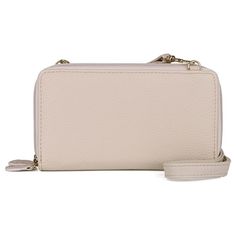 Carry your essentials in style with this Julia Buxton RFID-Blocking Ultimate organizer crossbody wallet. Carry your essentials in style with this Julia Buxton RFID-Blocking Ultimate organizer crossbody wallet. 4.5"H x 7.5"W x 1.5"D Crossbody strap length: 15"-24" Zipper closure Gold-tone hardware Interior: 15 card slots, 1 zip pocket, 2 ID windows, 3 slip pockets, pen holder and key ring Exterior: 1 slip pocket RFID-blocking technology safeguards credit & debit cards from unauthorized scanni Beige Wallet On Chain For Everyday Use, Beige Crossbody Phone Bag With Card Slots, Beige Rectangular Wallet On Chain For Everyday Use, White Pepper, Crossbody Wallet, Debit Cards, Pen Holder, Pen Holders, Crossbody Strap