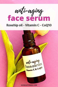 Easy to make, DIY anti-aging serum recipe formulated with vitamin C and coenzyme Q10. This homemade face serum is like vitamin C serum and anti-aging serum in one.