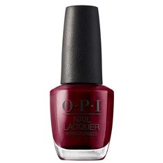 OPI Nail Lacquer In Malaga Wine #rankandstyle Dark Red Nail Polish, Malaga Wine, Opi Red, Nail Base Coat, Dark Nail Polish, Opi Nail Colors, Dark Red Nails, Wine Nails