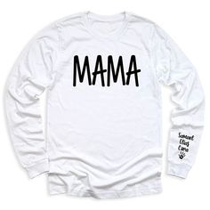 👩💖 Keep your loved ones close with our Mama Shirt personalized with your kid's name! 🌟 Perfect for showing off your mom pride in a stylish way! 😍 Soft Style Solid color: 100% Airlume combed and ring-spun cotton Heather Colors: 52% Airlume Combed and ring-spun cotton, 48% polyester Heather Sport colors: 60/40 polyester/cotton 100% No Sweatshops & Eco-Friendly Production For different Mother's Day t-shirt designs, please take a look at our Mother's Day collection. https://www.greatwoodboutique.com/collections/mothers-day-tee-shirts Mom Pride, Mothers Day T Shirts, Your Mom, Mama Shirt, Limited Stock, Soft Style, Kid Names, Baby Bodysuit, Unisex Sweatshirt