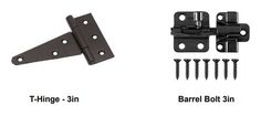 two different types of door hinges and screws