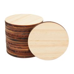 wooden coasters stacked on top of each other